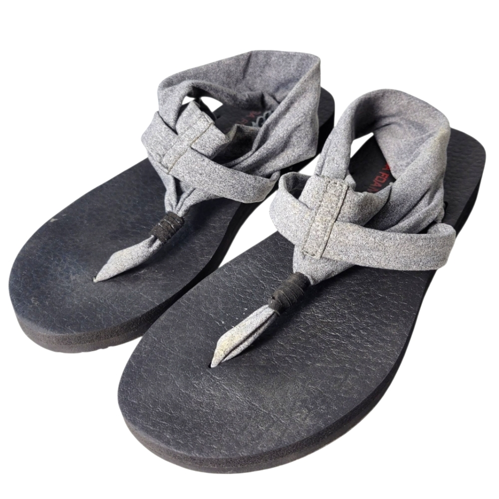 Skechers Gray Strappy Yoga Sandals